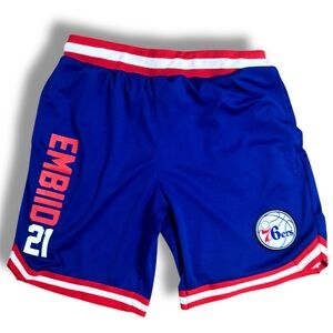 NBA Blue Red and White Embiid 21 Athletic Shorts